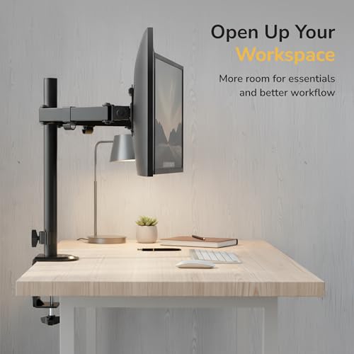 Mount-It! 32 inch MI-2752 Full Motion Monitor Arm Dual Desk Mount Clamp Grommet Adjustable Steel