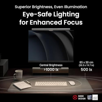 BenQ ScreenBar Pro - LED Monitor Light Bar, Adjustable Brightness and Color Temperature, USB, Black