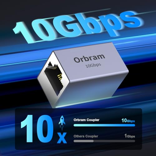 Orbram Ethernet Extender 10Gbps 5Pack Female to Female Coupler Adapter
