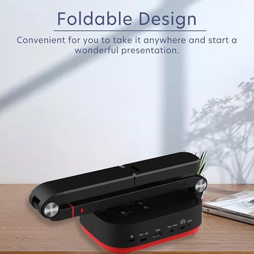 QOMO 4.3 Pounds QPC100W 3840 x 2160 Document Camera, Wi-Fi/HDMI/USB Connectivity, Black