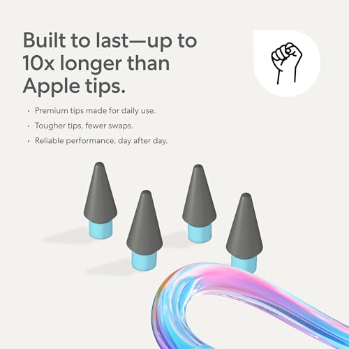 Paperlike PL-APT-CB-25 Pencil Tips for Apple Pencil - Charcoal/Blue - 4 Count