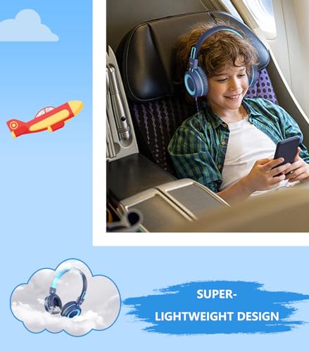Bywulanda 1 Count Cuffie USB tipo C per bambini On-Ear Wired Headphones
