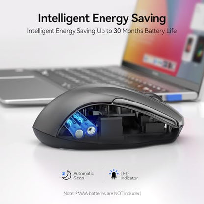 TECKNET Wireless Mouse 865d0188-1581-442c-ab23-696633164807 Optical 4800 DPI 36 Months Silent Ergonomic Device