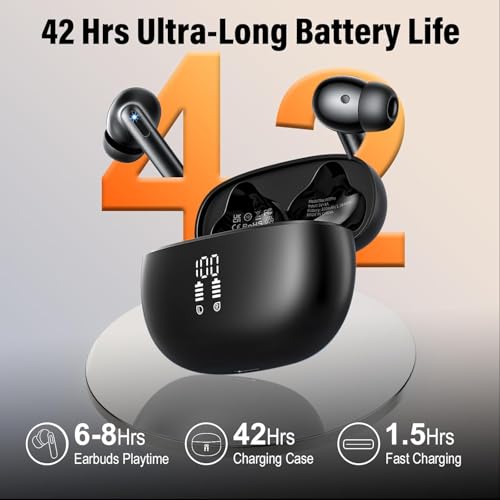 VEKJ Earbuds A68 Pro 165 Languages 42H Bluetooth 5.4 Translation Earphones