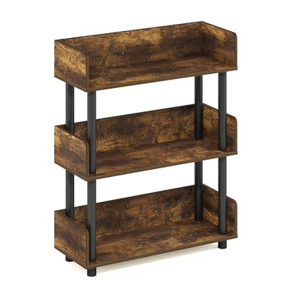 Furinno 3-Tier Display Rack Model 22193APBK Wall Mount Amber Pine