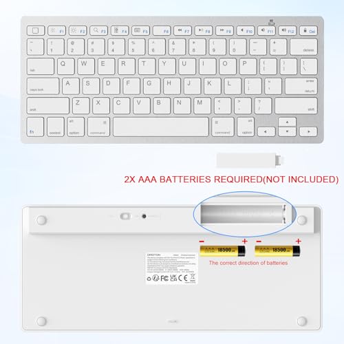 OMOTON Wireless Bluetooth Keyboard KB066 QWERTY Ambidextrous Aluminum Tablet Accessory
