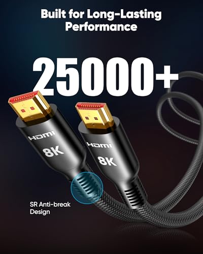 Highwings 20 FT HDMI Male to HDMI Male Cable 10K 8K 4K Ultra HD High Speed 48Gbps
