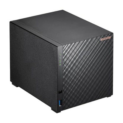 Asustor AS1204T 4-Bay NAS Network Attached Storage, Quad-Core 1.7GHz CPU, 2.5GbE, 1GB DDR4, Metal, Black