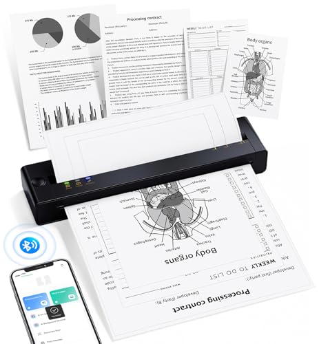 TATTMUSE 10.55" Portable Thermal Printer A28U 203 DPI Monochrome Printer