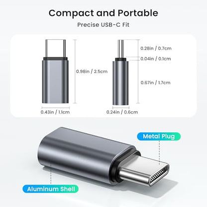 RUXELY USB Type C Extender Adapter 3Pack USB 3.2 Gen 2 100W Power Delivery 40Gbps