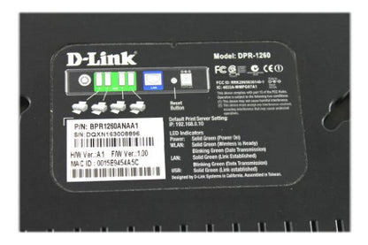 D-Link DPR-1260 Inkjet Print Server 600x600 dpi Monochrome