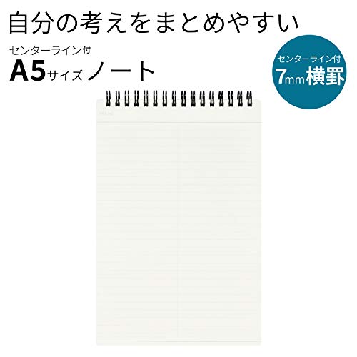Maruman 5.83x8.27 A5 Notebook 70 Sheets 140 Pages College Ruled Micro-Perforated Wire-Bound Black
