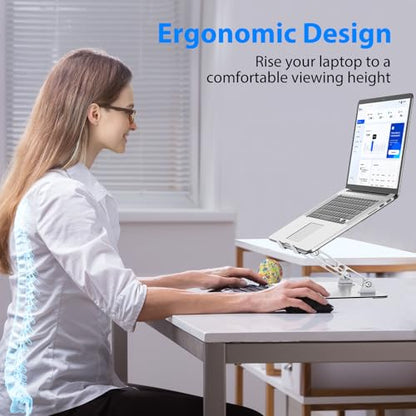 Gogoonike Adjustable Laptop Stand 10-15.6 inch Portable Tabletop Ergonomic Metal Riser