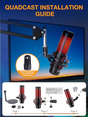 SUNMON Mic Boom Arm 1 Count with Table Mounting Clamp and Screw Adapter