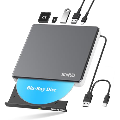 BUNUD 5IN1 BUNUD_5IN1 External Blu Ray CD DVD Drive USB 3.0 Type C