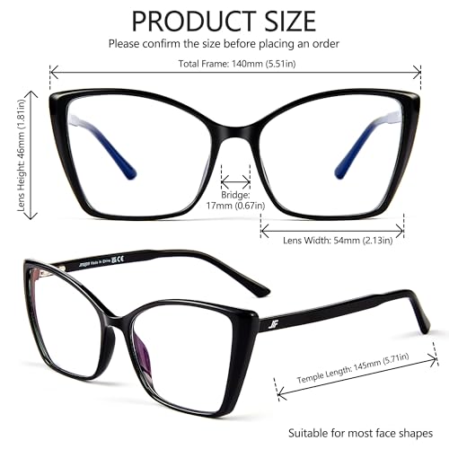JFXQDR Large RF6204 Prescription Eyewear Frames Blue Light Blocking