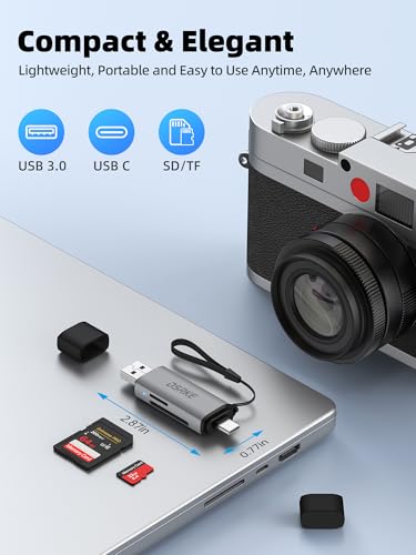 DSRKE USB 3.0 MicroSD and SD Card Reader Dual Slot Adapter D01G