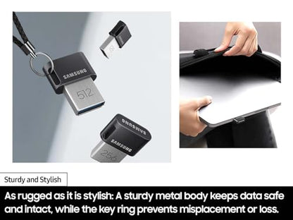 Samsung 512GB MUF-512AB/AM USB 3.2 Flash Drive 400MB/s Read Speed Type-A Portable Storage