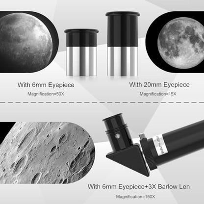 ToyerBee 70mm BY-001CA Fixed Focal Length 300mm Barlow Altazimuth Mount Telescope