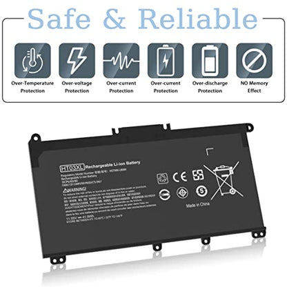 VNYUNQWE 1 Count HT03XL Laptop Battery 41.9 Wh 11.55 V Lithium Ion Black