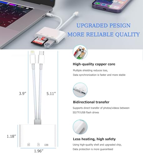 CULGC 1.96"L x 0.47"W x 5.11"H USB 3.0 Type A MicroSD SD Card Reader X-116 White