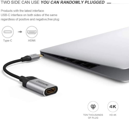 QGeeM USB C to HDMI Adapter XCHF02 4K 30Hz Gray
