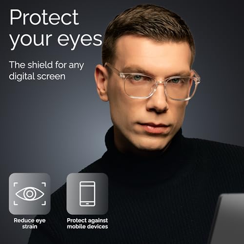 livho 52mm 14mm 42mm TR90 Prescription Eyewear Frames Full Rim Medium Black-Clear