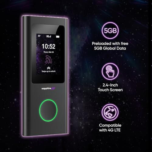 TravelWifi Sapphire 5G Mobile Hotspot WPS Tri-Band Wireless 802.11ax Connectivity Technology