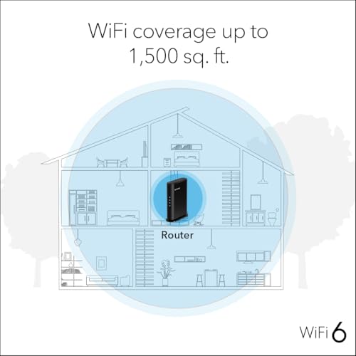 NETGEAR AX1800 WiFi 6 Router (R6700AX) – Dual-Band, 4-Stream, Wireless Connectivity, 1.8 Gbps, Coverage up to 1500 sq. ft.