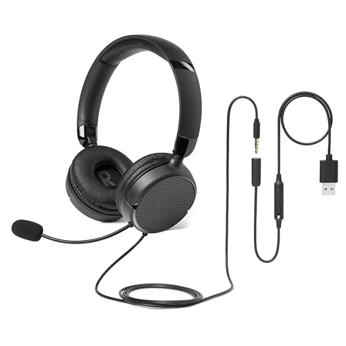 Amazon Basics Wired Computer Headset AMZ-E6090A 20 Hz - 20,000 Hz On Ear Headphones