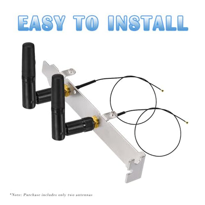 Eightwood 2-Pack EWAN0272GE WiFi Antenna Dual Band 2.4GHz 5GHz RP-SMA