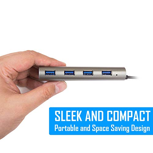Kingwin 4-Port USB 3.0 Hub KSG-400, 5Gbps Data Transfer Rate, Aluminum Enclosure, Compatible with Windows and Mac