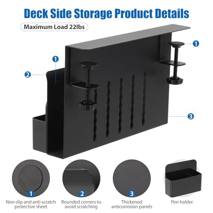 CIBOTIES Desk Side Storage 1 Count 22 Pounds Steel ABS Plastic Black