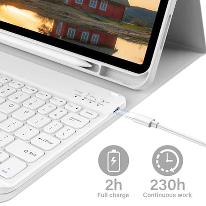 KVTVOU 11 Inch Keyboard Case for iPad (A16) 10th/11th Generation (Model: A3354/A3355/A3356/A2696/A2757/A2777/A3162) Bluetooth Detachable Keyboard Cover