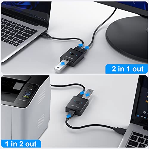 YINNCEEN 2 in 1 Out USB 3.0 Switch T26 Bi-Directional 5 Volts 800 Milliamps