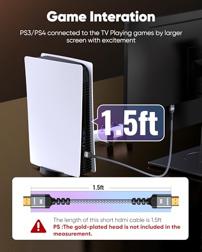 Highwings 1.72ft 4K HDMI Cable 18Gbps HDR 60Hz 2.0 HDMI Cable