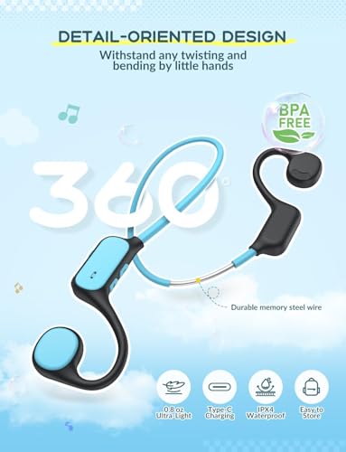 iClever OWS01 Bluetooth Open Ear Headphones Wireless 5.4 for Kids Adults