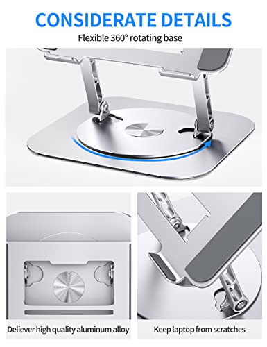 AOEVI Adjustable Computer Stand Tower Tabletop Aluminum Compatible with 10-16 inch Laptops