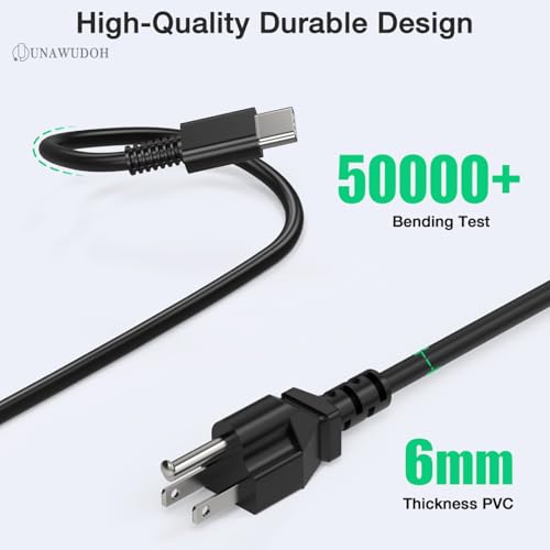 UNAWUDOH 65W USB Type C Laptop Charger SM65CL-01 240V 50-60Hz Charger for Laptops