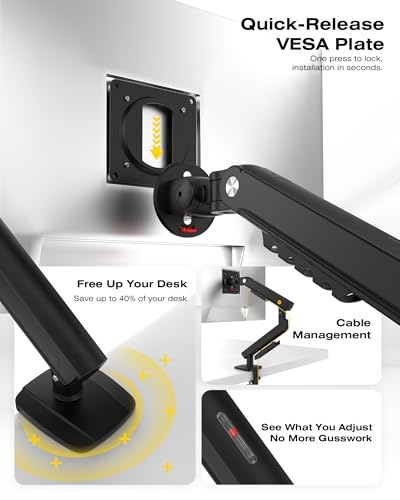NB 32 Inch A5 Black Aluminum Tabletop Mount Articulating Monitor Arm