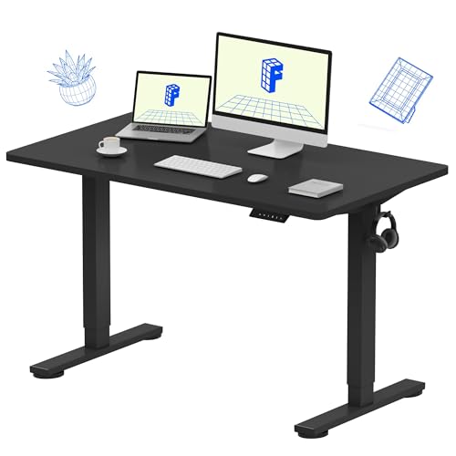 FLEXISPOT 48x24 MAH0002196 Electric Adjustable Desk, Rectangular, Modern Style, Black