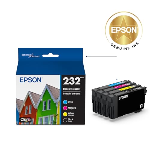 Epson T232120-BCS Black and Color Ink Cartridge Combo Pack, 200 Page Yield, Genuine, Quick Dry