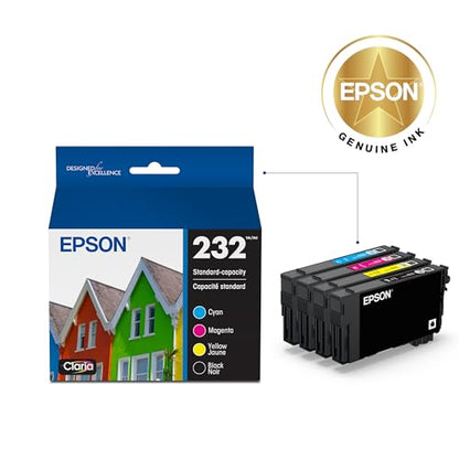 Epson T232120-BCS Black and Color Ink Cartridge Combo Pack, 200 Page Yield, Genuine, Quick Dry