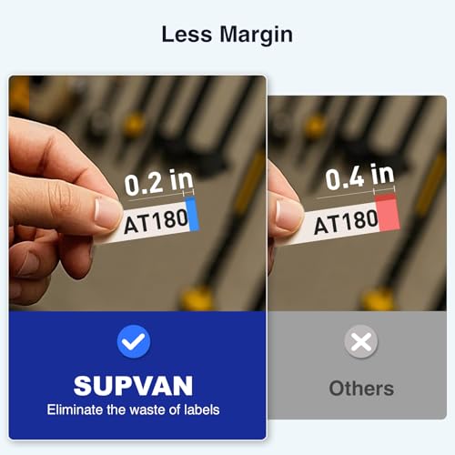SUPVAN E11 203dpi Thermal Label Printer, Monochrome, Bluetooth, Portable