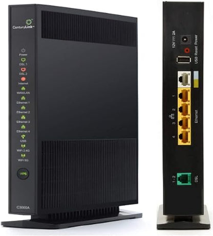 CenturyLink Black C3000A Dual-Band Router 802.11ac 6000Mbps Ethernet LAN