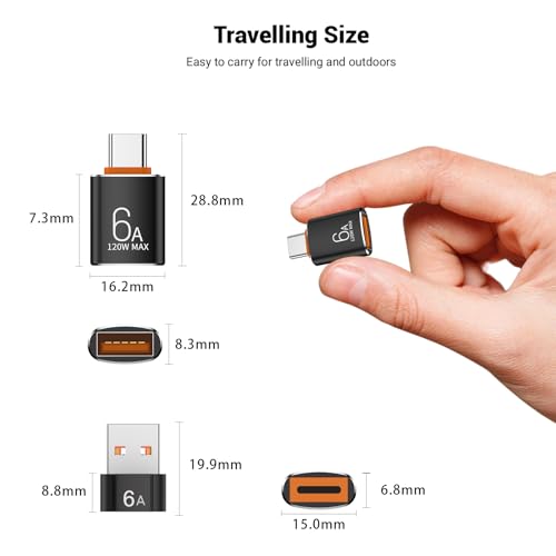 Pastall 10-Pack 10Gbps USB C to USB Adapter PST black 5+5 A to C