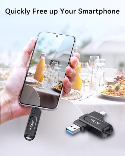 KEXIN 128GB USB Flash Drive Model U602 with USB 3.0 Dual Interface and 100MB/s Data Transfer Rate