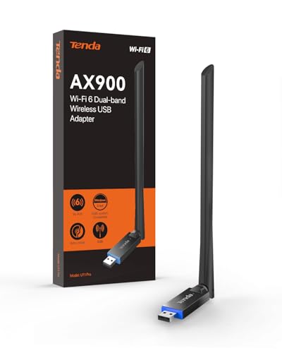 Tenda 0.31in x 0.79in x 1.89in U11 Pro USB WiFi Adapter USB 2.0 886Gbps Windows 7+ Black
