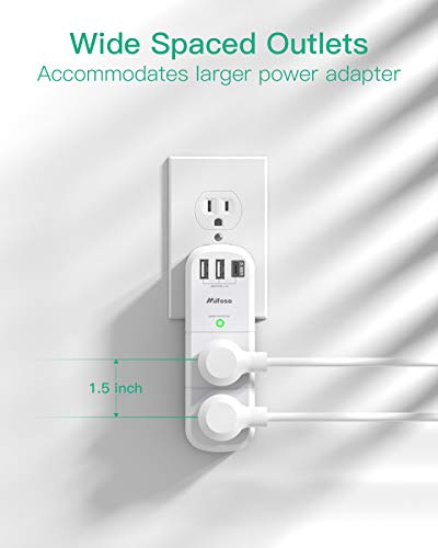 Mifaso 9-Outlet Surge Protector Power Strip with USB Ports MFS6081