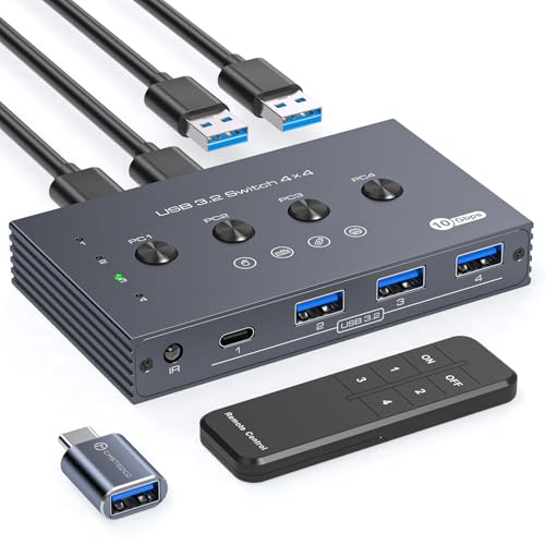 TJCXELE 1 Count TJUS-03USB Switch 202E USB 3.2 4-Port